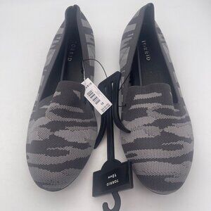NWT Torrid Women's 10 Wide Width Stretch Knit Loafer (WW) Grey Camo Stripe T17